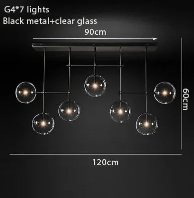 DecorBites™ Gold Glass Bubble Chandelier for Dining Room