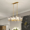 DecorBites™ Gold Lattice Glass Candelabra Suspension Lamp - 8-Head Postmodern Island Lighting for Dining Room
