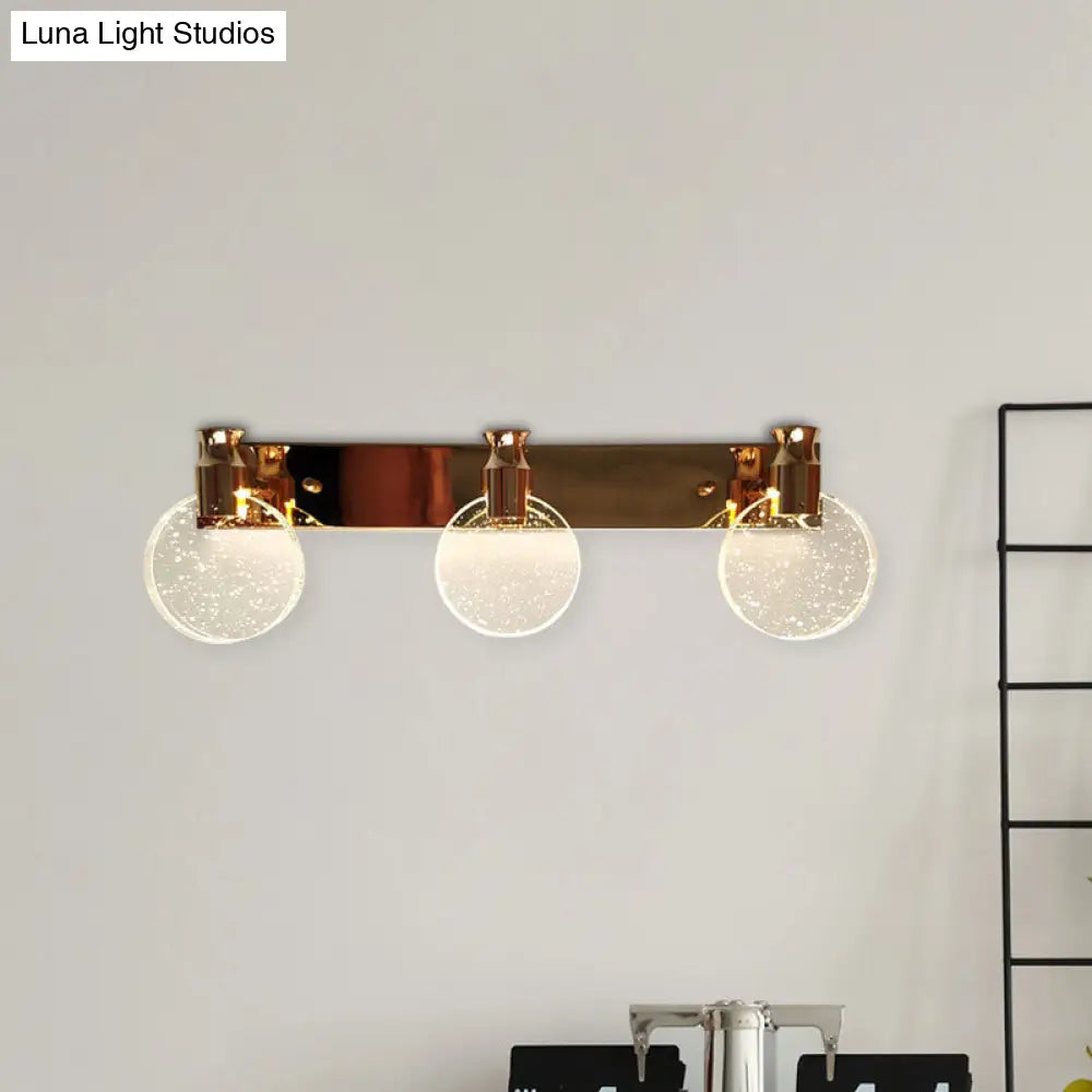 DecorBites™ Gold LED Beveled Crystal Circle Wall Vanity Light for Minimalist Bathroom Makeup Lighting