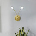 DecorBites™ Gold LED Wall Mounted Bedroom Wall Light with Clear Glass Shade - Set of 2 Bulbs