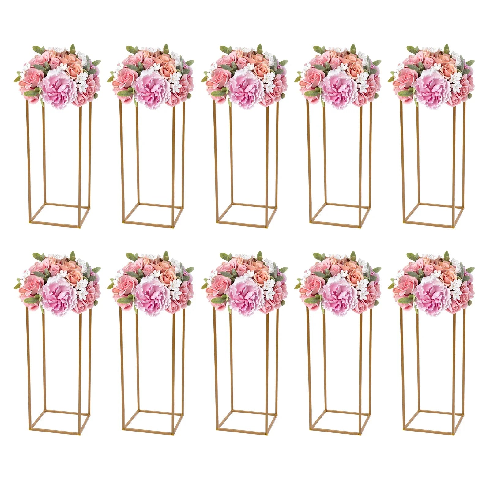 DecorBites™ Gold Metal Wedding Flower Stand Set