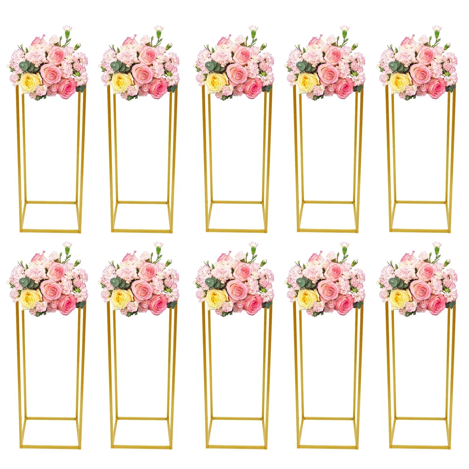 DecorBites™ Gold Metal Wedding Flower Stand Set