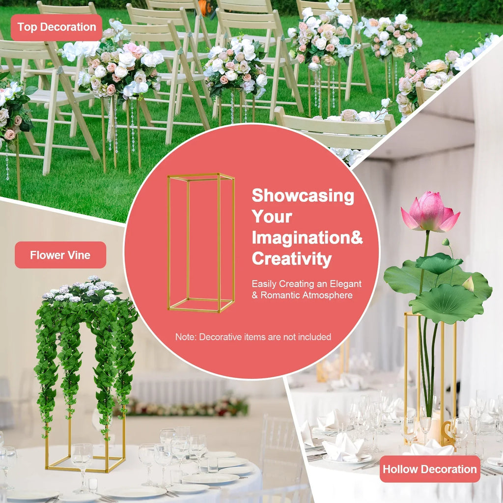 DecorBites™ Gold Metal Wedding Flower Stand Set