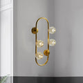 DecorBites™ Gold Modern Wall Mount Light with Clear Crystal Shade and Oval Frame - 4 Bulb Wall Lighting Idea