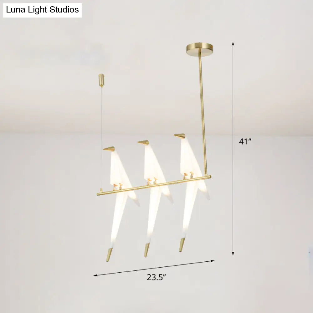 DecorBites™ Gold Origami Bird Island Pendant Lamp for Dining Room Decor