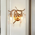 DecorBites™ Gold Raindrop Wall Mount with Crystal Drop Shade - Retro 2-Head Wall Lighting Solution
