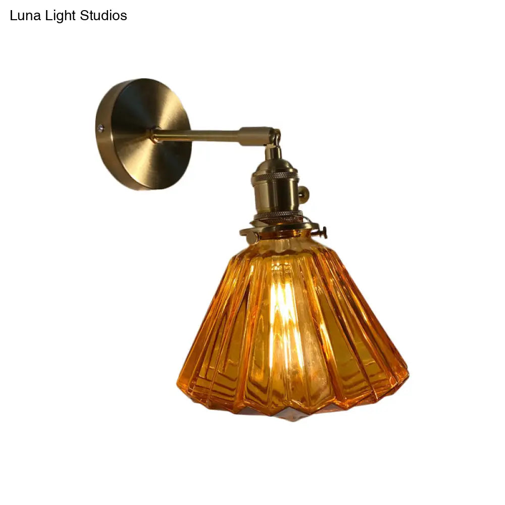 DecorBites™ Gold Rotatable Wall Sconce with Glass Shade - Bedroom Wall Lamp