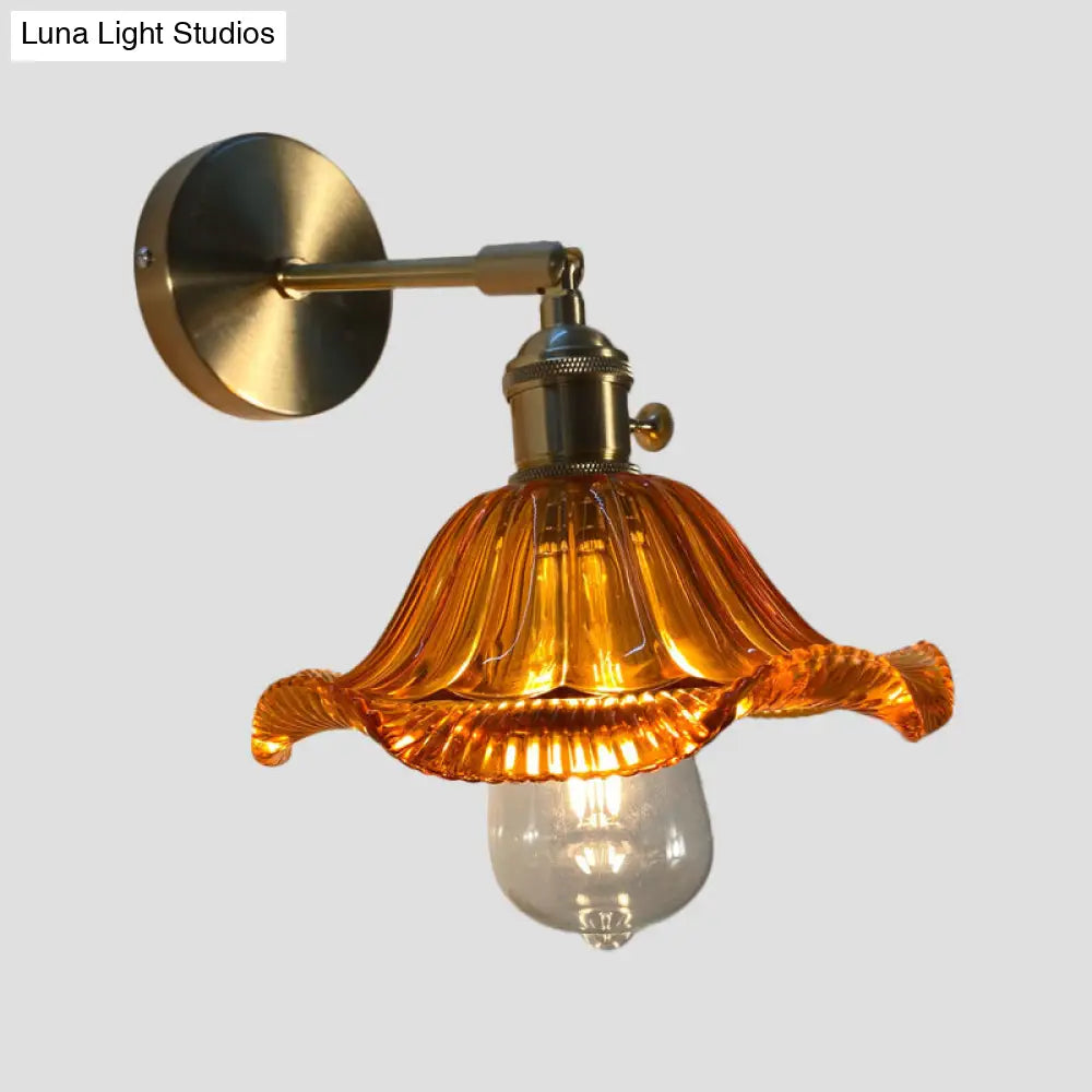 DecorBites™ Gold Rotatable Wall Sconce with Glass Shade - Bedroom Wall Lamp