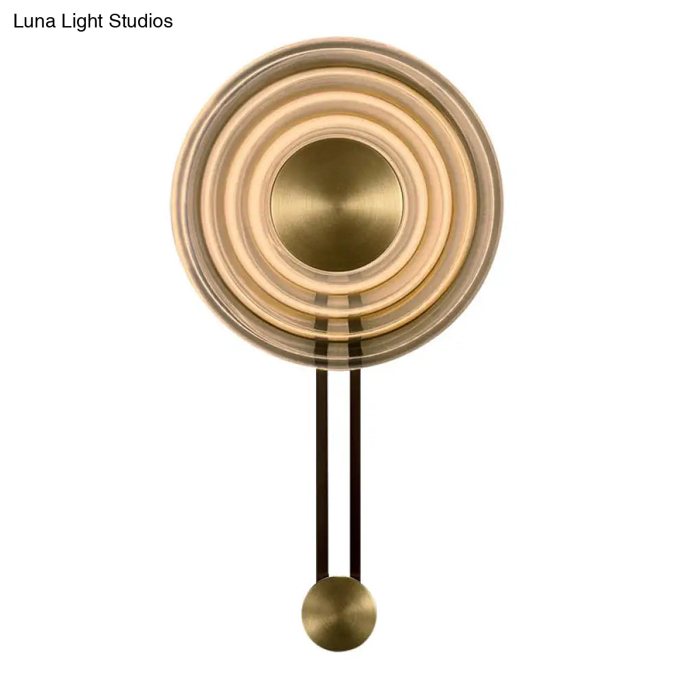 DecorBites™ Golden Bell Metal and Clear Glass LED Sconce - Elegant Living Room Wall Fixture