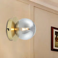 DecorBites™ Golden Wall Sconce Light with Smoky Grey Glass Shade - Simple & Elegant Single Bedroom Fixture