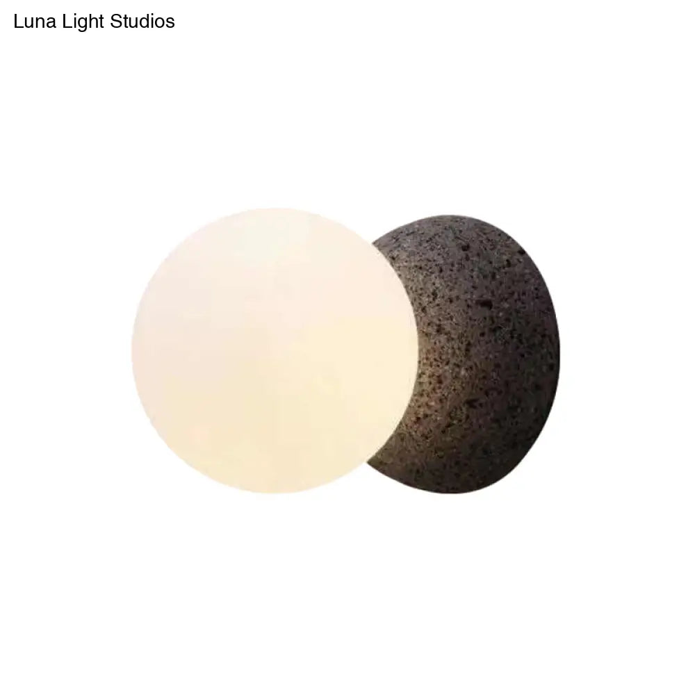 DecorBites™ Grey Spherical Wall Sconce with Opal Glass Shade - Minimalist 1-Bulb Lighting Fixture
