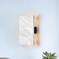 DecorBites™ Grey Wall Sconce with Rectangle Marble Shade - 2 Lights Bedside Wall Mounted Lamp