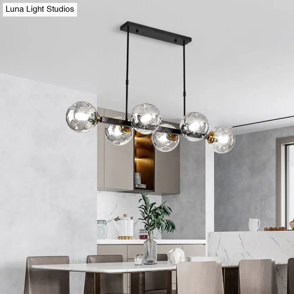 DecorBites™ Hand-Blown Glass Island Pendant Lamp for Restaurant - Modern Dimple Design