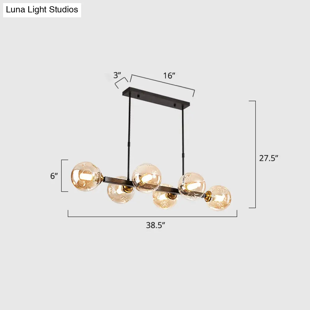 DecorBites™ Hand-Blown Glass Island Pendant Lamp for Restaurant - Modern Dimple Design