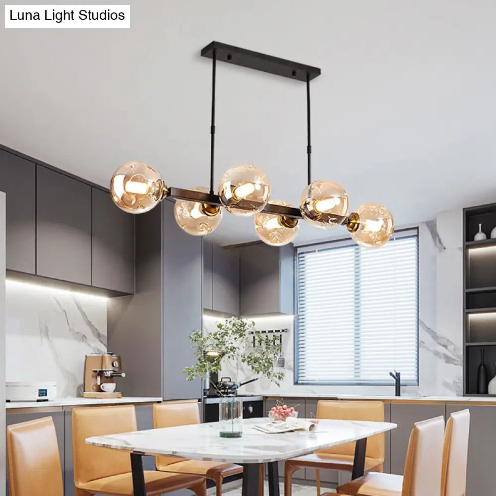 DecorBites™ Hand-Blown Glass Island Pendant Lamp for Restaurant - Modern Dimple Design