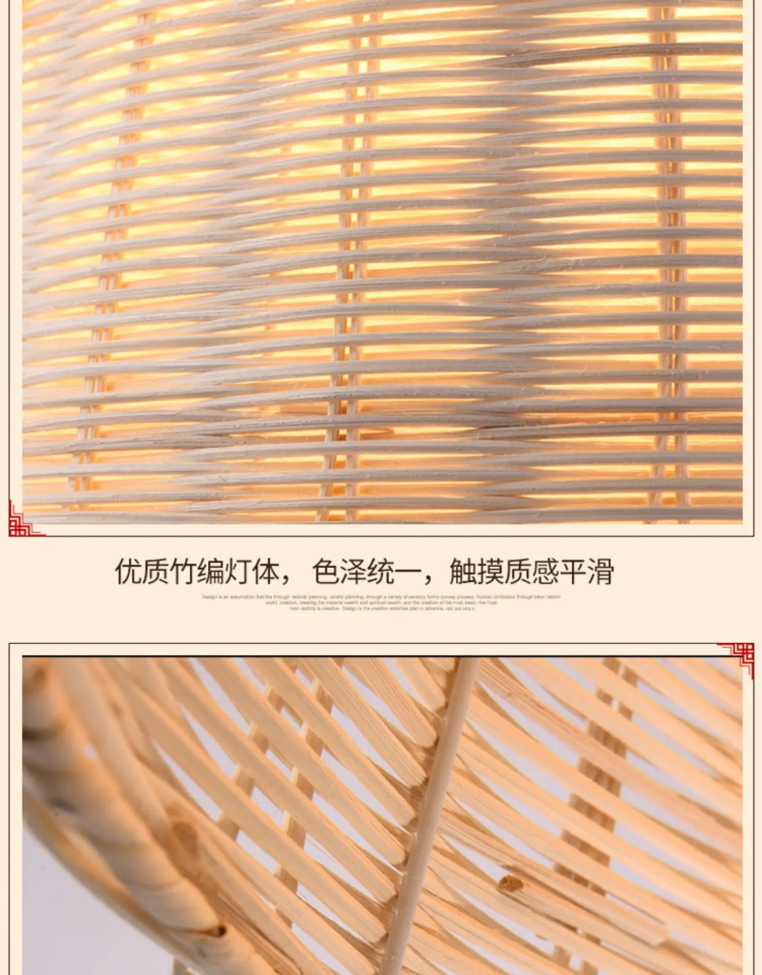 DecorBites™ Hand-Knit Bamboo Pendant Ceiling Light