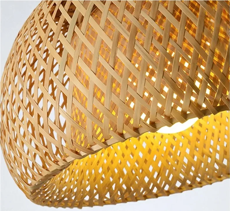 DecorBites™ Hand-Woven Bamboo Pendant Light Chandelier
