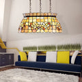 DecorBites™ Handmade 3-Light Shell Tiffany Chandelier in Beige for Living Room Pool Table