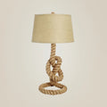 DecorBites™ Industrial Barrel Desk Lamp with Coarse Knots Rope Base - Fabric White, 1 Head - Perfect for Living Room