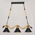 DecorBites™ Industrial Black Metal Island Chandelier Cage Restaurant Light Fixture
