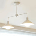 DecorBites™ Industrial Conic Pendant Light - Black/White, Stylish Metallic, 2 Heads with Angle Arm - Perfect for Kitchen Island Lighting