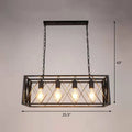 DecorBites™ Industrial Cross Framed Pendant Light in Black for Dining Room - Iron Hanging Island Light