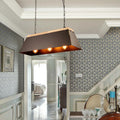 DecorBites™ Industrial Metal and Wood Pendant Lamp - 3 Lights Island Lighting with Trapezoid Shade in Black for Dining Room