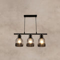 DecorBites™ Industrial Metal Bar Chandelier: Black Birdcage Island Lighting Fixture