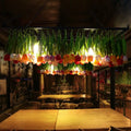 DecorBites™ Industrial Metal Pendant Chandelier - Green 3-Light Tulip LED Hanging Fixture for Restaurants