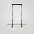 DecorBites™ Industrial Metal Pendant Light Fixture for Kitchen Island with White Cone Shades and Chains (2 or 3-Light)
