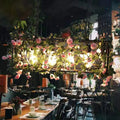 DecorBites™ Industrial Metal Rectangle LED Island Lamp - Black Finish, 4 Heads, Flower Design - for Restaurant