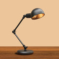 DecorBites™ Industrial Metal Swing Arm Table Lamp with Shade – Black Finish, 3-Joint Task Light for Bedroom