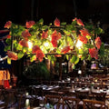 DecorBites™ Industrial Rectangular Metal Black Island Pendant Light with 4 Bulbs and LED Ceiling Suspension