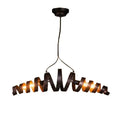 DecorBites™ Industrial Style 2-Head Spiral Metal Pendant Lamp for Cafe and Bar Lighting in Rust