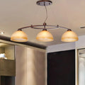 DecorBites™ Industrial Style 3-Bulb Amber Glass Pendant Island Lamp in Oil Rubbed Bronze Finish for Indoor Use