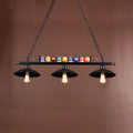 DecorBites™ Industrial Style Black Metal Billiard Light with Scalloped Shade - 3-Light Island Pendant