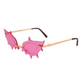 Rimless Spike Sunglasses Purple Stylish Statement Accessories