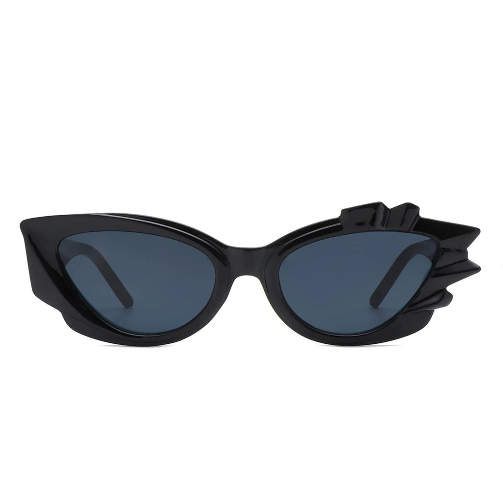 Women’s Sunglasses Irregular Cat Eye Black Flame Stylish Chic Accessories