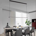 DecorBites™ Island Lighting: Ultra Slim Tube LED Office Hanging Lamp in Black - Modern Metal Design, Multiple Light Options