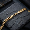 Men’s 18K Gold 10mm Stainless Steel Curb Chain Necklace 20in Stylish Fashion Jewelry