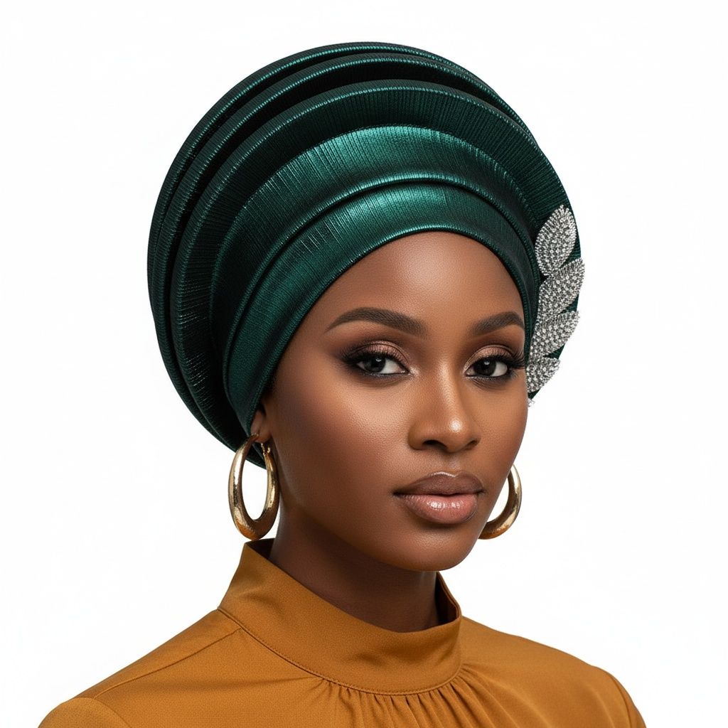 Women’s Formal Turban Fascinator Structured Green Dazzling Chic Accessory