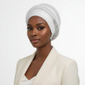 Women’s Silver Structured Turban Fascinator Elegant Dazzling Headpiece