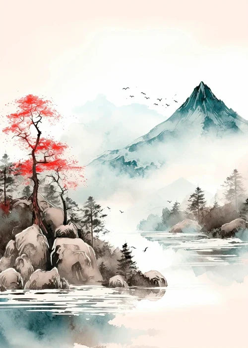 DecorBites™ Japanese Hokusai Landscape Art Poster Print - Home Decor