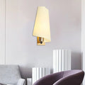 DecorBites™ Japanese Style White Wall Lamp - Kids Bedroom Coolie Shade Sconce Light in Milk Glass