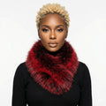 Faux Fur Scarf Red Collar Winter Stole Stylish Chic Accessory