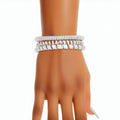 Women’s Silver Coiled Cuff Bracelets 3 Pcs Stylish Trendy Set