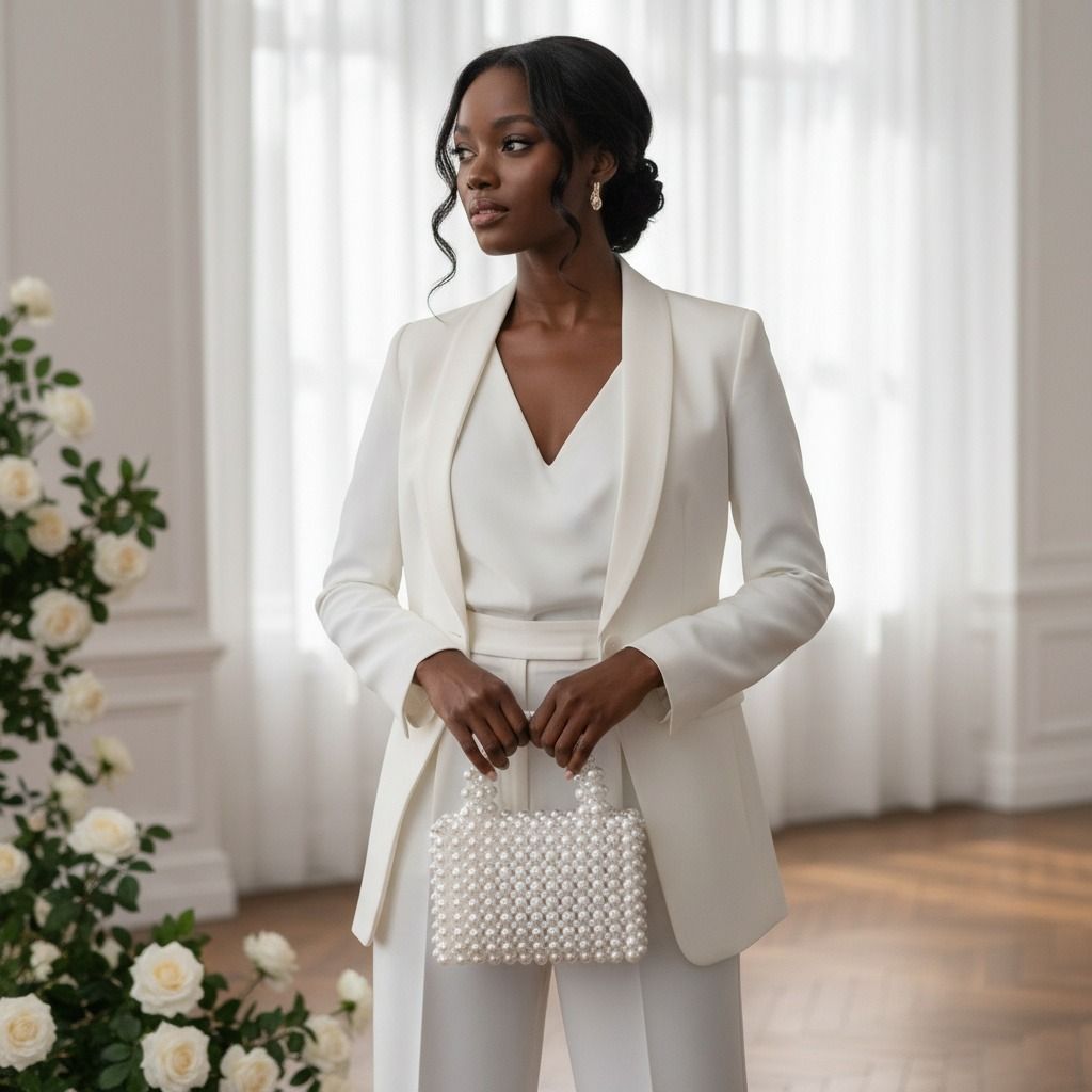 Fashion Handbag Top Handle Square White Pearl Woven Handmade Bag Stylish Chic