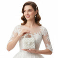 Fashion Handbag Micro Top Handle White Pearl Woven Handmade Bag Stylish Chic