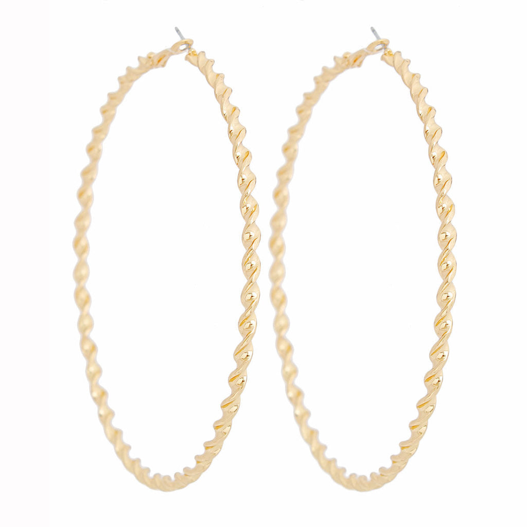 Large Twisted Gold Hoop Earrings Stylish Statement Jewelry for Women