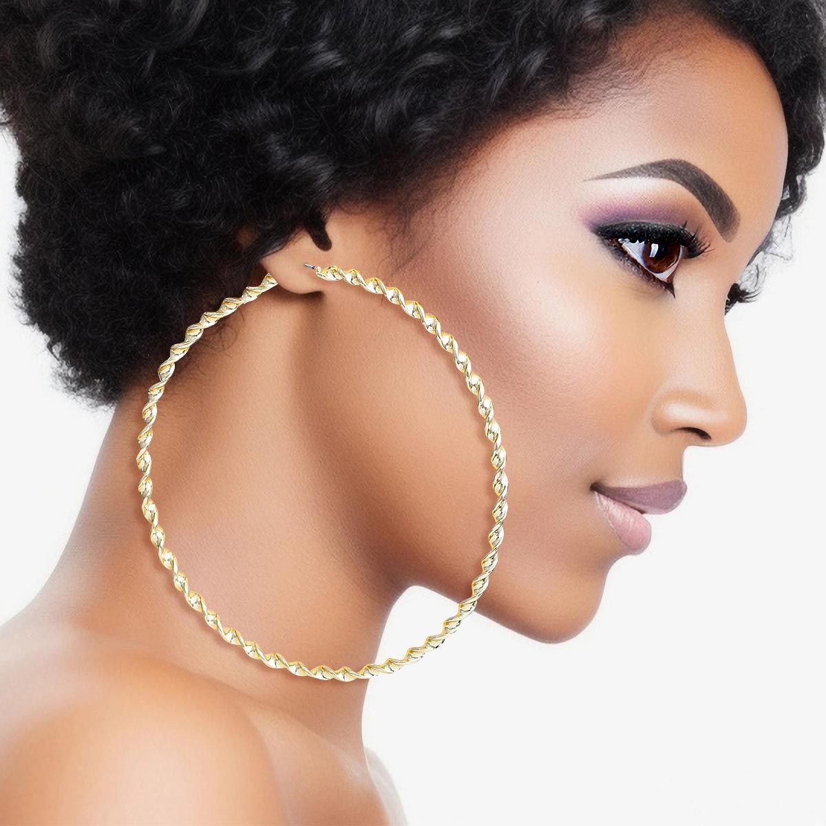 Large Twisted Gold Hoop Earrings Stylish Statement Jewelry for Women